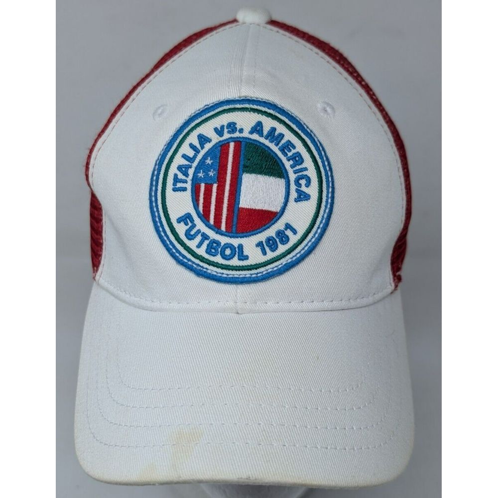 Vintage American Eagle Trucker Hat Cap Snapback USA Italy Soccer Patch Y2K 1980s